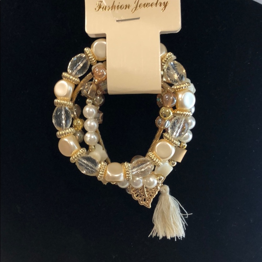 Set of four beaded bracelets